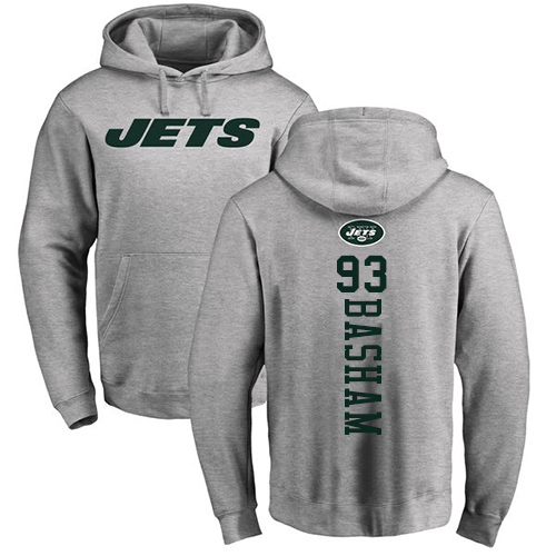 New York Jets Men Ash Tarell Basham Backer NFL Football #93 Pullover Hoodie Sweatshirts->new york jets->NFL Jersey